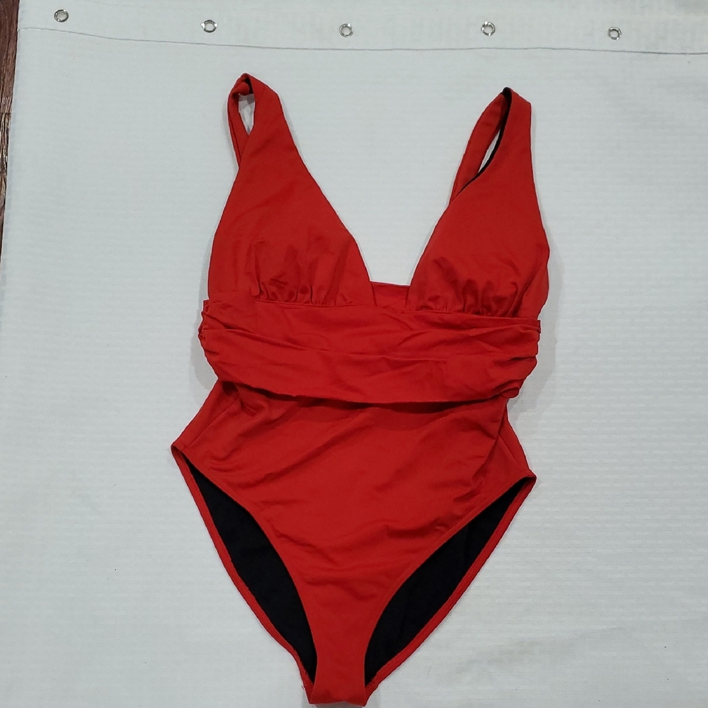 ASOS high cut one piece Red Swimsuit